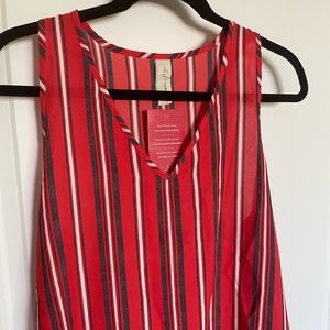 Orange & Navy Striped Tank Top (Size M)